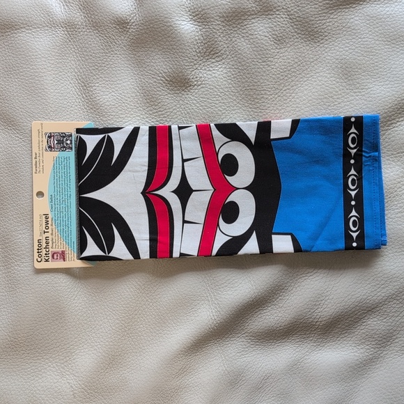 Cotton Kitchen Formline Bear Indigenous Design by Douglas Horne, Coast Salish - Picture 3 of 5